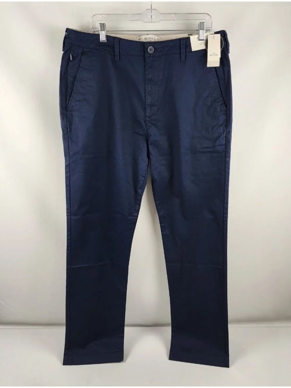 Hollister Pants Mens 36x32 Blue Slim Straight Chino Pants Stretch NWT